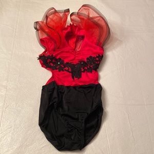 Kelle Red and Black Dance Costume